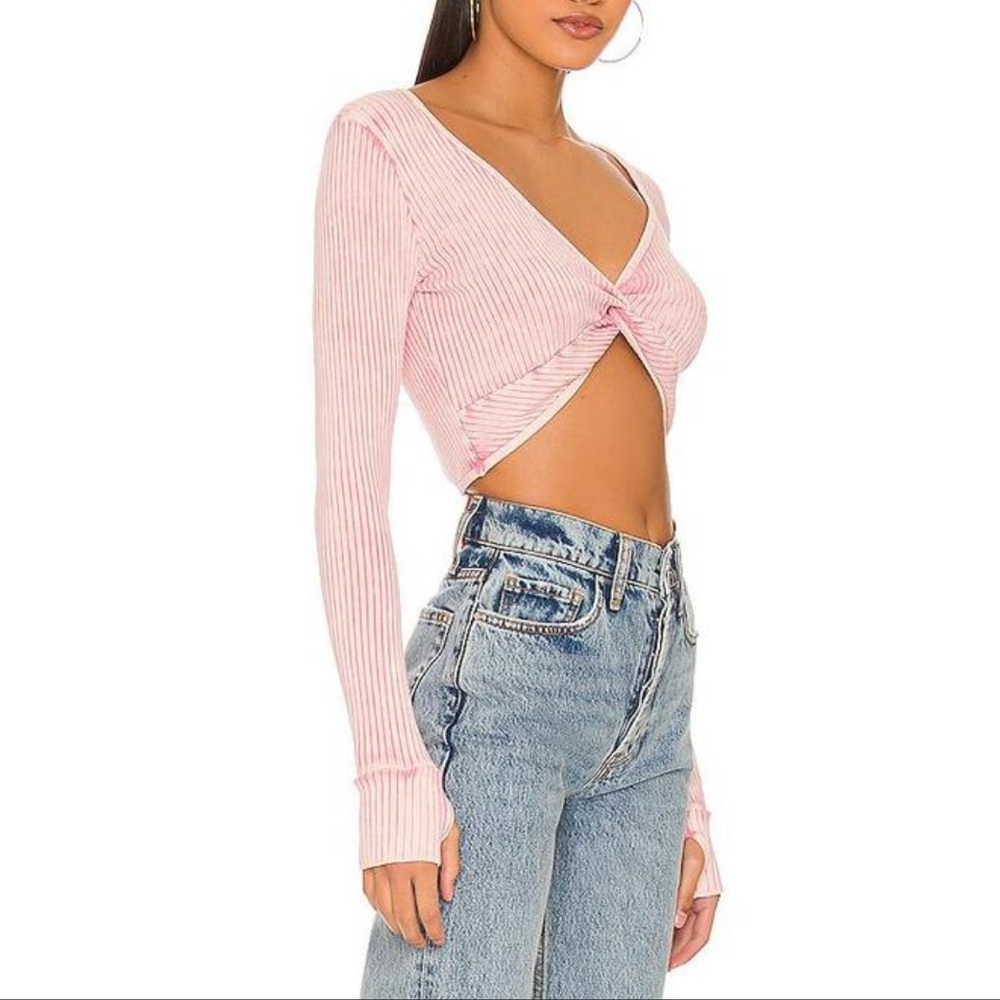 Michael Lauren from revolve pink crop top